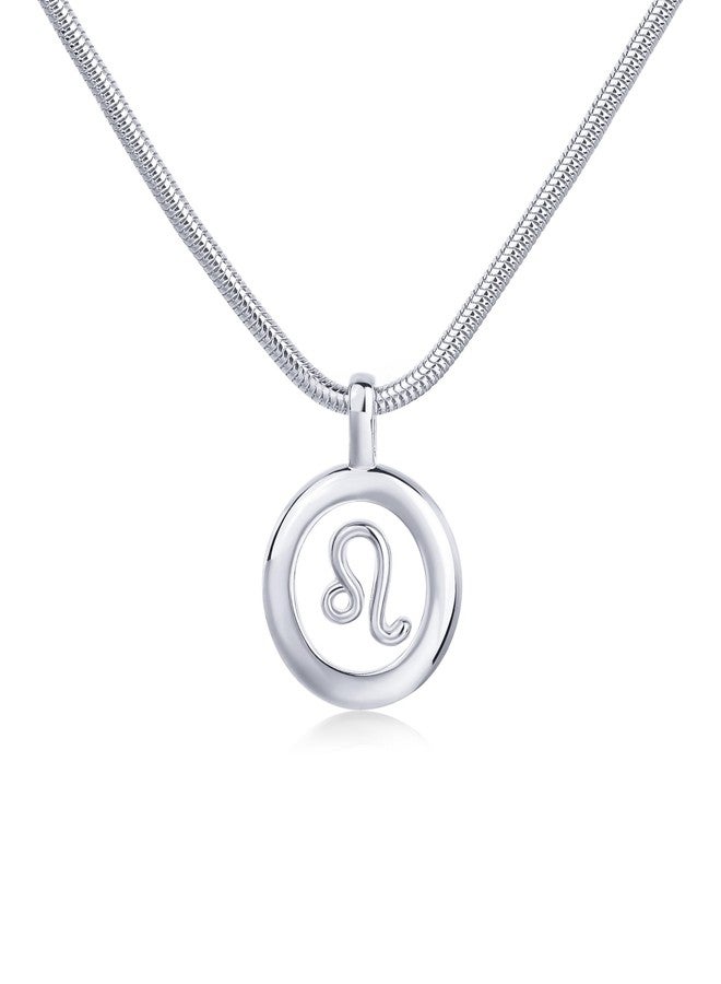 PAVOI Pendant Astrology Horoscope Zodiac Layered Necklace, White Gold, Leo - Image 1