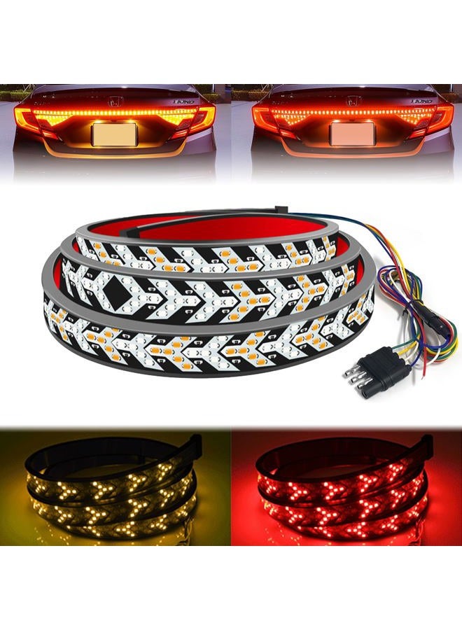 DIBMS Fall Warning Signal Driving Light Strip, 60-Inch Car LED Brake Light Strip, Truck Bed Lights, Decorative Tailgate Lights Bar for Car, Men Gifts - Image 1