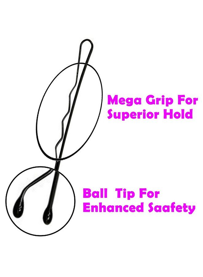 HP HIGH PROFILE Hair Styling Black Bobby Pins/Hair Bun Pins For Parlour And Home For Women And Girls Set Of 48 Pcs 24 Pcs Of 5Cm And 24 Pcs Of 7 Cm - Image 3