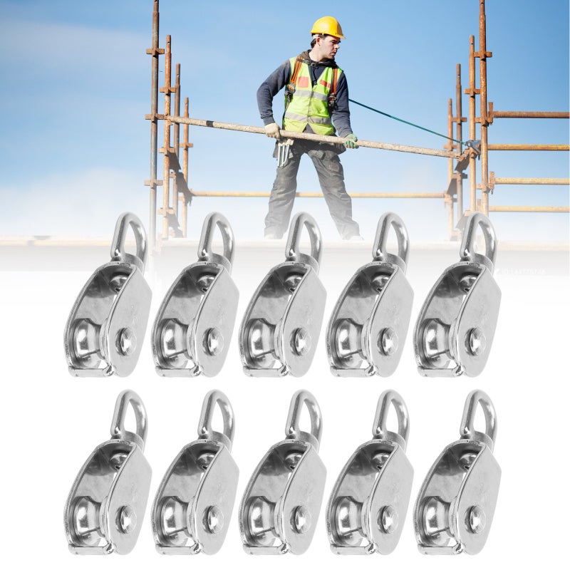 10pcs M15 Pulley 304 Stainless Steel Wire Rope AntiRust Single Pulley for Crane Lifting - Image 4