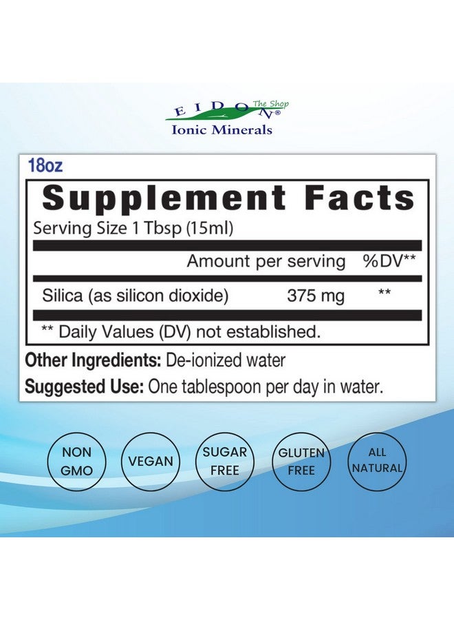 Eidon Ionic Minerals Liquid Silica Mineral Concentrate - Silica Supplement for Hair, Skin and Nails, Silica Drops to Support Collagen Production, Joint and Bone Health, Helps Manage Calcium - 18 oz - Image 2