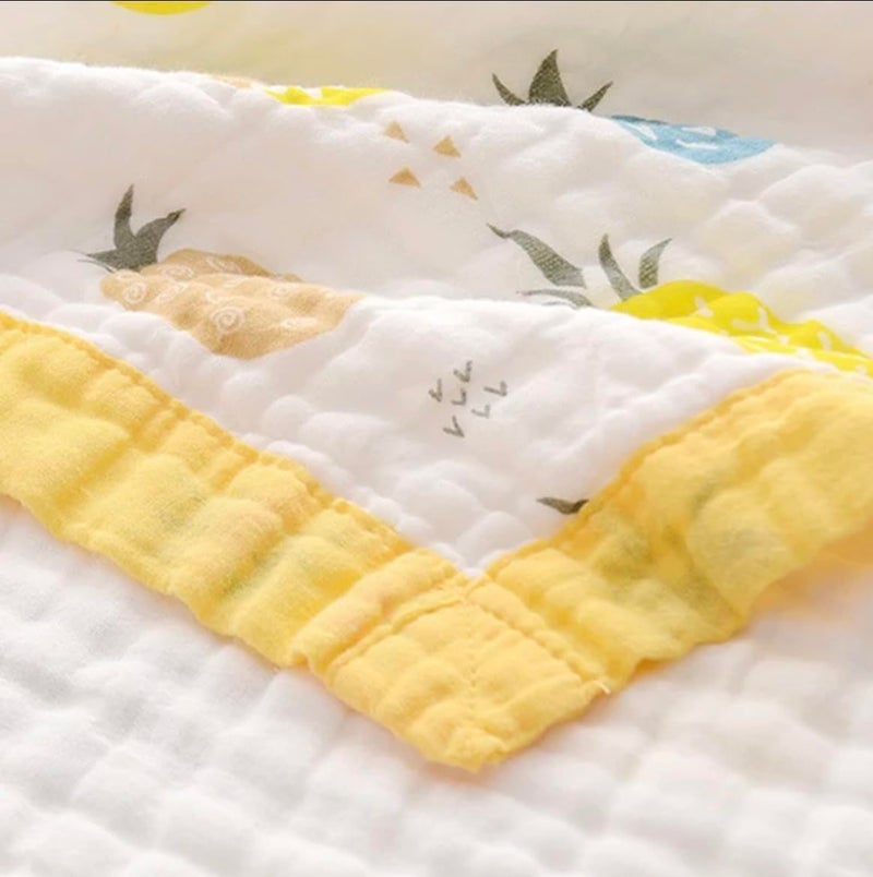heartbury 100% Organic Cotton 6 Layer Ultra-Soft Muslin Blanket for Baby, Bath Towel for New Born Baby - 110X110 cm - (0-3 Years) - Image 3