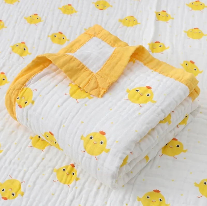heartbury 100% Organic Cotton 6 Layer Ultra-Soft Muslin Blanket for Baby, Bath Towel for New Born Baby - 110X110 cm - (0-3 Years) - Image 2