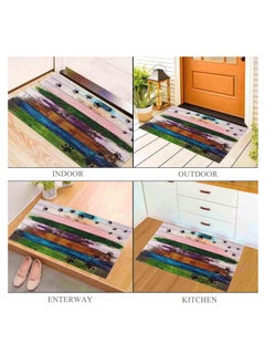 Generic 40*60cm Home Rainbow Series Entrance Door Mat Porch Dust-proof Wear-resistant Floor Mat Home Entrance Foot Mat Dog Paw Print (Footprint-3)  - Image 5