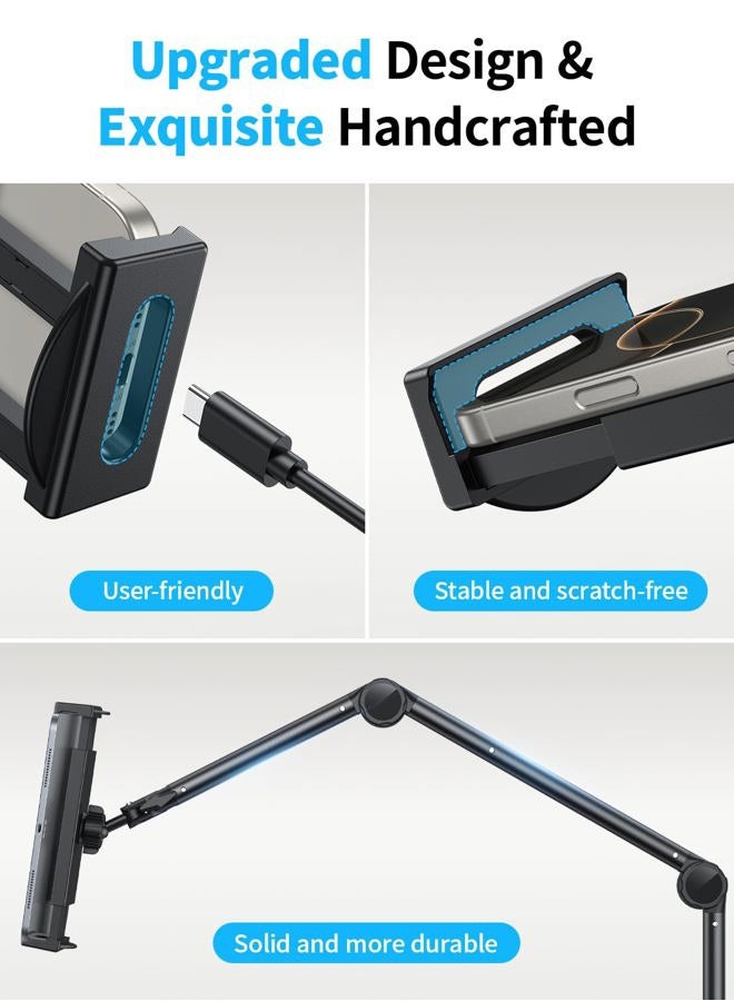 OMOTON Tablet Stand Mount for Desk, Adjustable Phone Holder for Bed with Metal Arm Fits for 4.7-13 Inches iPad Pro, Air/Mini, Kindle and Phones - Image 4