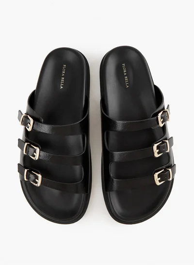 Flora Bella By Shoexpress Buckle Accent Slip-On Sandals