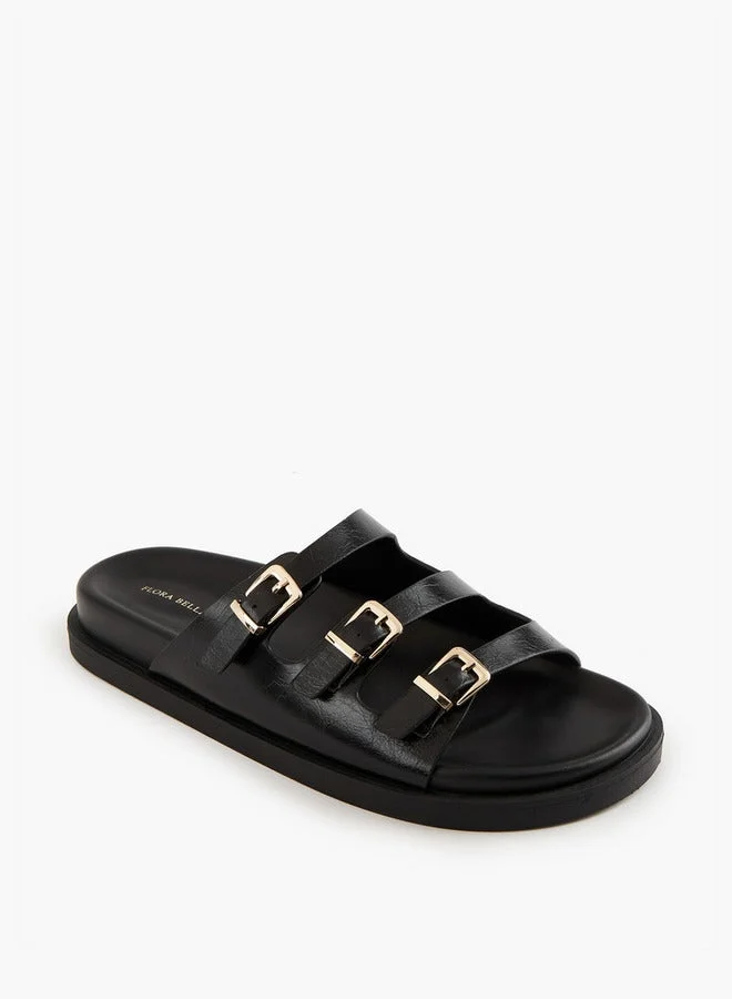 Flora Bella By Shoexpress Buckle Accent Slip-On Sandals