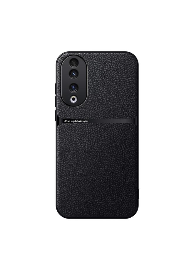 S-TOP Case For Honor 90 Litchi Leather Magnetic Full Coverage Shockproof Phone Case - Image 1