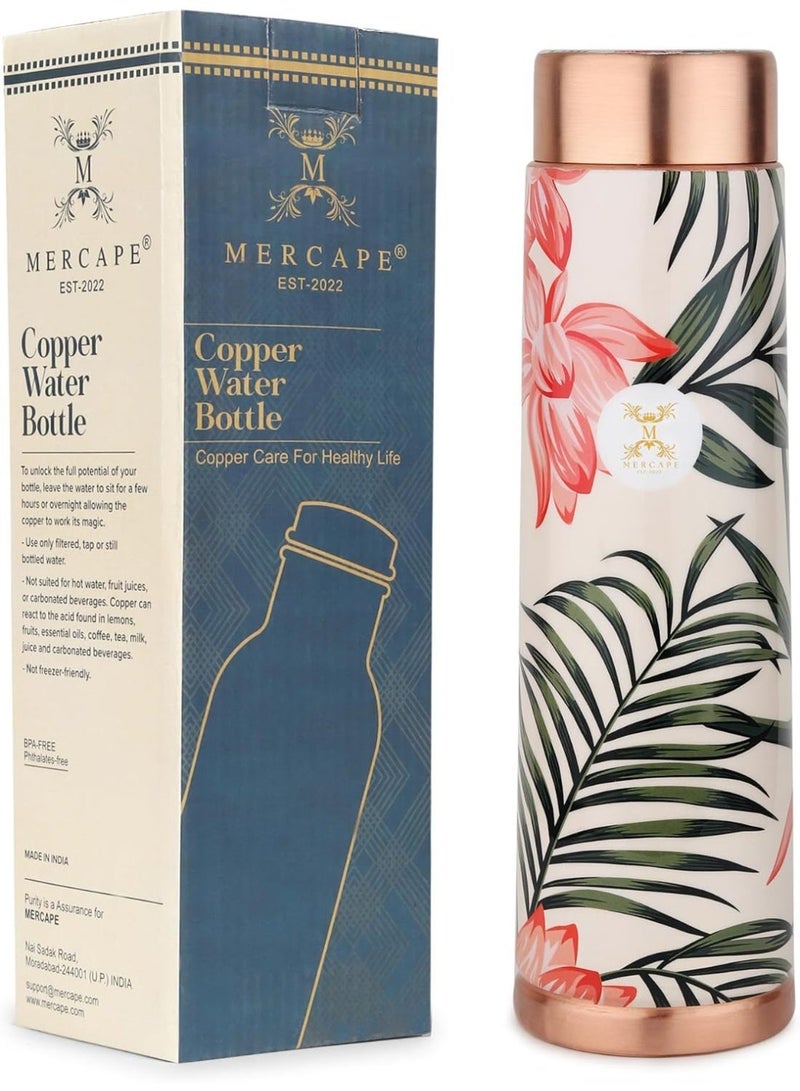 MERCAPE® Copper Bottles for Water with Leak Proof Lid | 100% Pure Copper Bottle | BPA Free & Non Toxic | Printed Ayurvedic Copper Bottle for Health Benefits - 950 ML (Pack Of 4) - Image 3