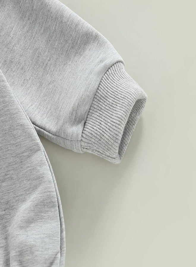 Thorn Tree Newborn Baby Boy Hooded Sweatshirt Long Sleeve Solid Romper Infant Baby Fall Winter Onesie Outfits (Gray,12-18 Months) - Image 4