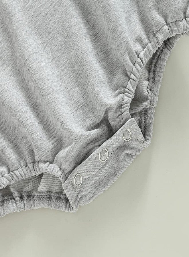 Thorn Tree Newborn Baby Boy Hooded Sweatshirt Long Sleeve Solid Romper Infant Baby Fall Winter Onesie Outfits (Gray,12-18 Months) - Image 5