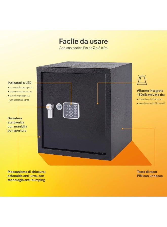 ييل خزنة إلكترونية كبيرة مزودة بإنذار - YEC/390/DB2 - قياسية - Image 2