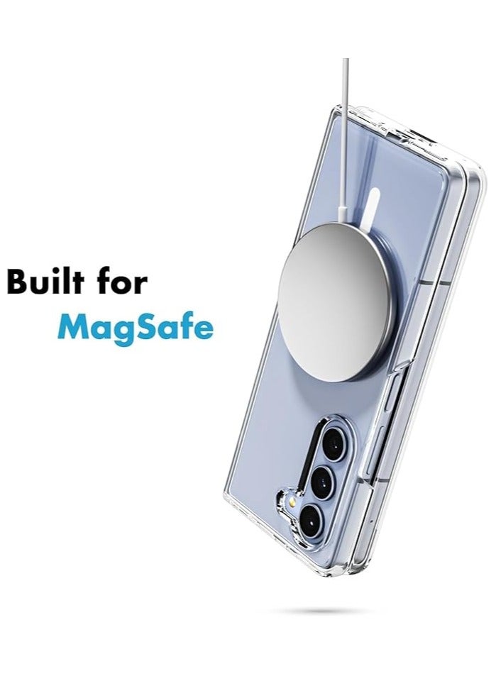 Samsung Galaxy Z Fold 6 Case with Camera Protection Transparent Back Protective - Scratch Resistant Hard PC Back Bumper Shockproof Cover for Samsung Galaxy Z Fold 6 5G (Clear Case With Mag safe) - Image 4
