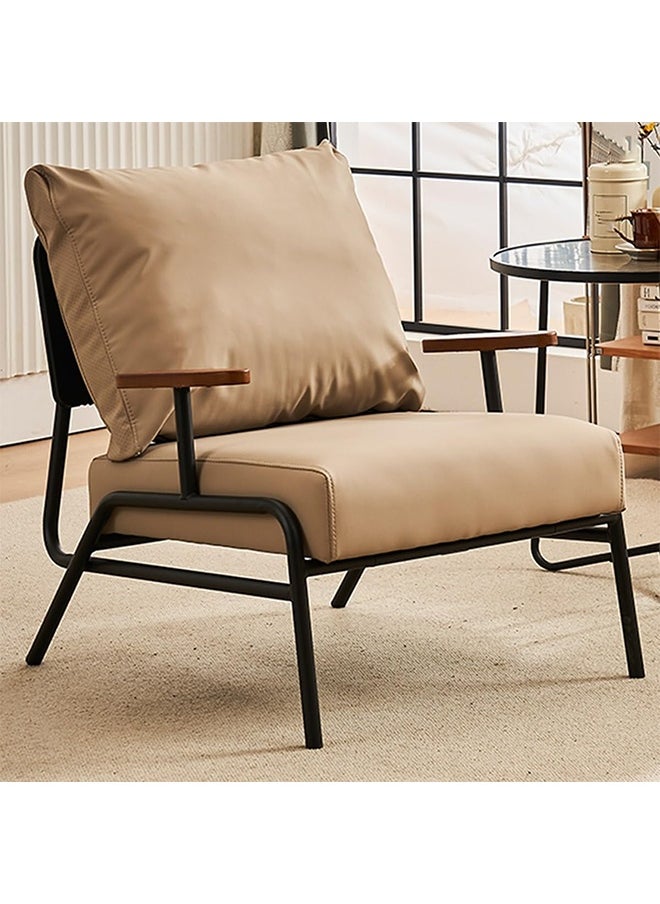 NZONE STORE Luxury Leather Arm chair with Metal Legs || Brown  - Image 1
