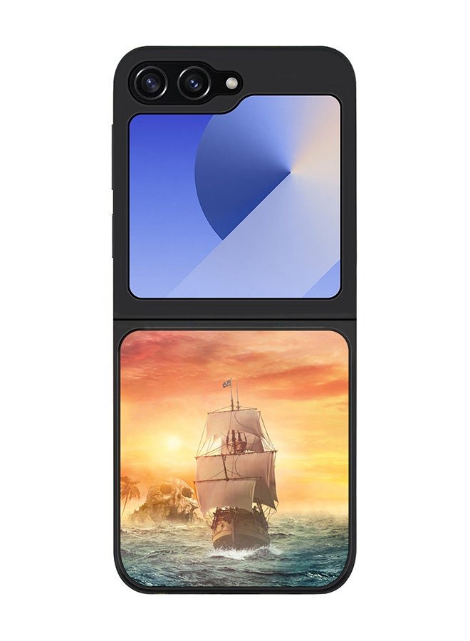 Stylizedd Rugged Black edge case for Samsung Galaxy Z Flip7 FE, Slim fit Soft Case Flexible Rubber Edges Anti Drop TPU Gel Thin Cover -  Skull Island - Image 1
