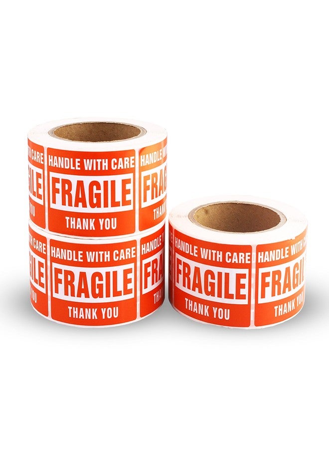 44LLC FBA Source 5 Rolls/2500 Labels - Fragile Adhesive Product Package Inventory Sticker Shipping Label, providing ´Handle with Care´ Notice in Eye Catching Color 2 X 3 Bulk Pack - Image 1