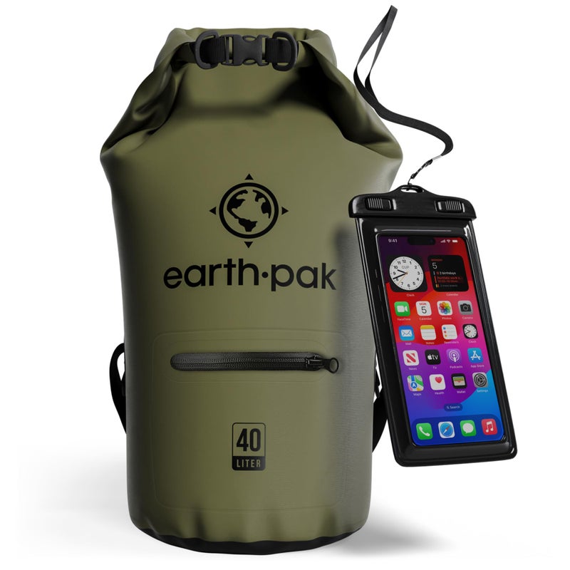 Earth Pak Waterproof Dry Bag with Zippered Pocket Waterproof Dry Bag Backpack Keeps Gear Dry Kayak Waterproof Phone Case - Image 2
