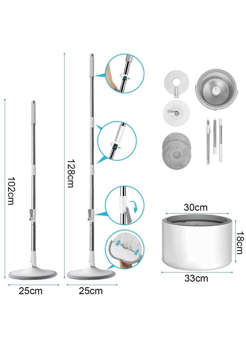 Captaintech - 360° Spin Mop & Bucket Set – Self-Wringing Flat Mop with Dual-Chamber Dirty/Clean Water System – Includes 2 Microfiber Pads for All Floor Types ﻿ - Image 1