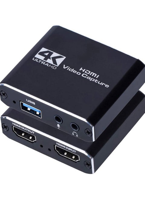 4K HDMI Video Capture Card, USB 3.0, 1080P 60FPS Ultra Low Latency for Gaming, Live Streaming, and Video Conferencing with Nintendo Switch, PS4, Xbox One, OBS, Camera, and PC.