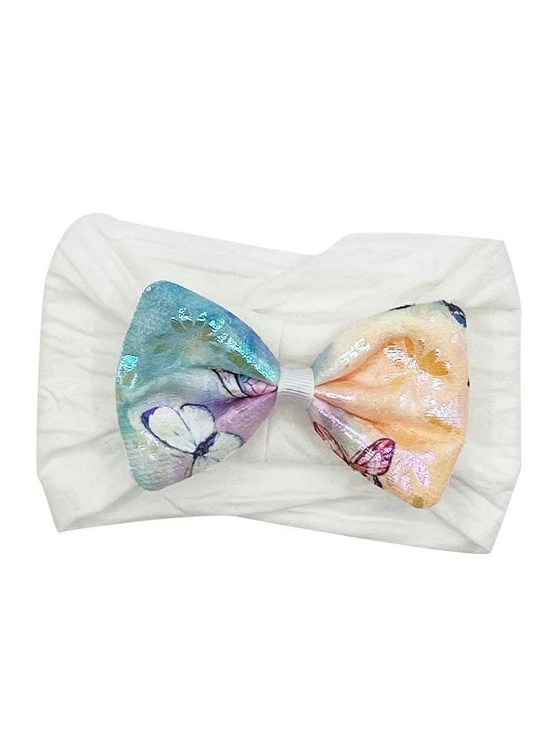 The Girl Cap tgc The Girl Cap Baby Butterfly Headband – One Size Beautiful & Elegant Design Stretchable Headwear - Perfect Hair Accessories for Baby (White), 1.0 count  - Image 1
