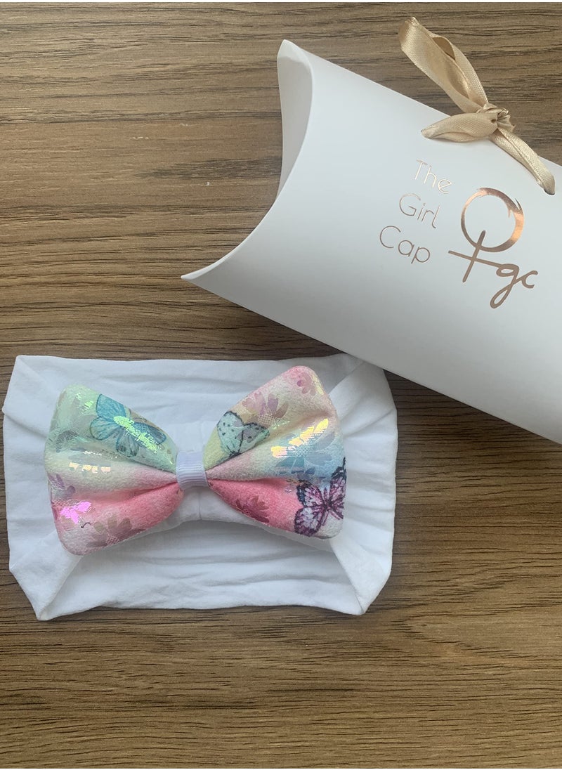 The Girl Cap tgc The Girl Cap Baby Butterfly Headband – One Size Beautiful & Elegant Design Stretchable Headwear - Perfect Hair Accessories for Baby (White), 1.0 count  - Image 3