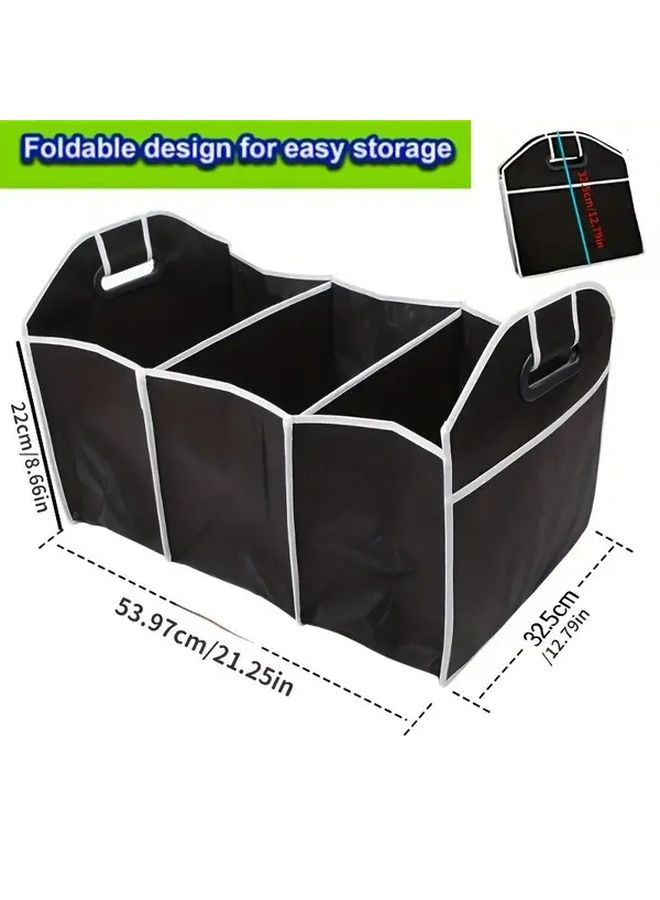 Black Foldable Car Storage Organizer with Mesh Pockets Large Capacity Space Saving - Image 3