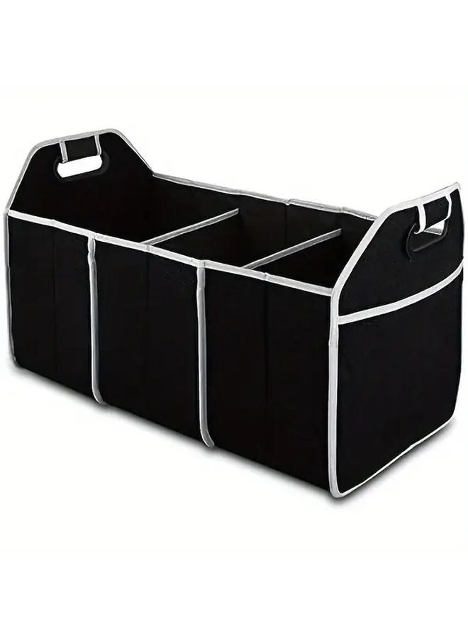 Black Foldable Car Storage Organizer with Mesh Pockets Large Capacity Space Saving - Image 2
