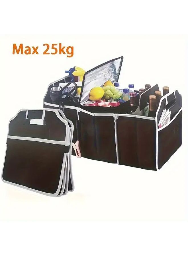 Black Foldable Car Storage Organizer with Mesh Pockets Large Capacity Space Saving - Image 4