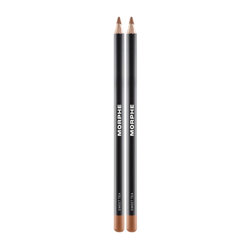 Morphe Color Pencil Bundle - Cream Lip Liner Pencil with a Zero-Tugging Formula - Effortlessly Lines, Defines & Shapes Lips - Sweet Tea (2 Count) - Image 1