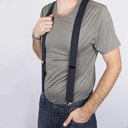 Dickies Men's Big and Tall 1-1/4 Solid Straight Clip Suspender, Navy, Extended Size - Image 3