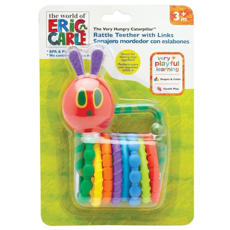 Kids Preferred World of Eric Carle The Very Hungry Caterpillar Rattle Teether with Links 