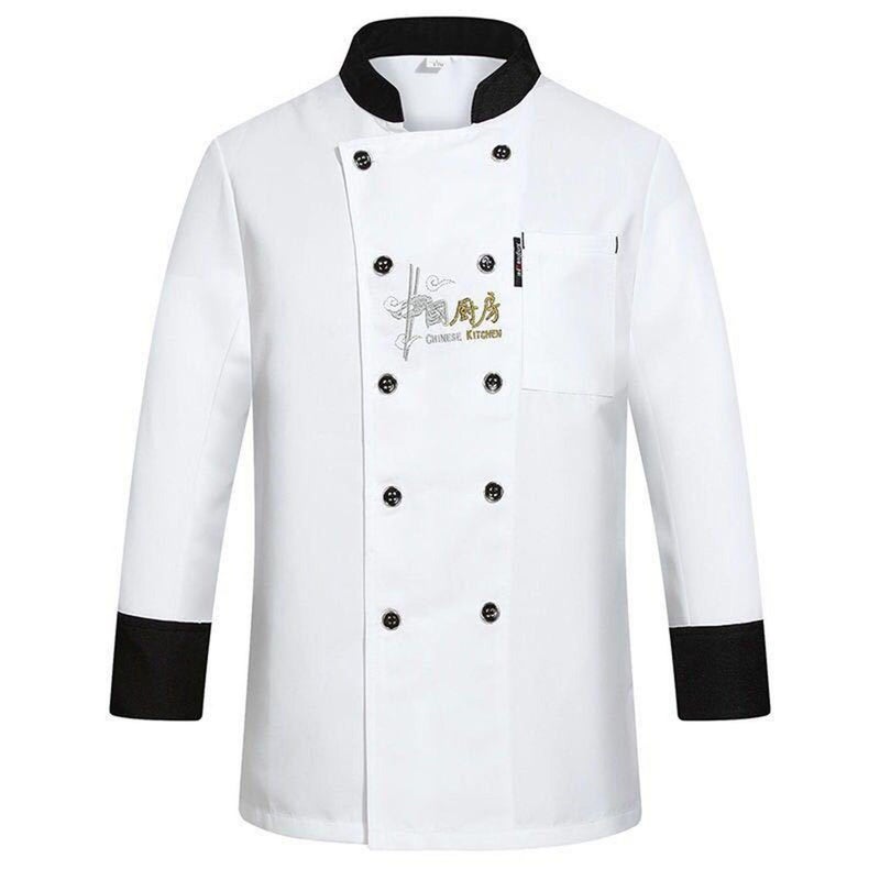 [Distinguished] Chef Work Clothes Men'S Long-Sleeved Clothes Plus Size Women'S Dining Kitchen Clothes Short-Sleeved Breathable - Image 1