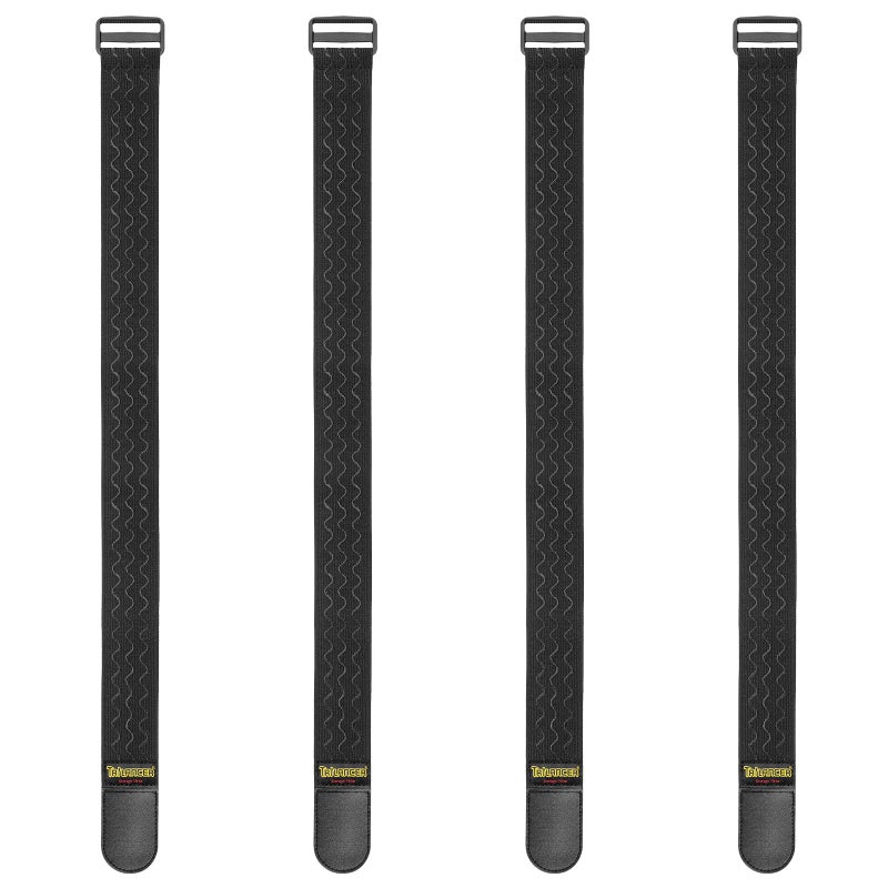 Trilancer Elastic Cinch Straps with Anti-Slip Strips, 24 "x 2" (4 Pack) Multipurpose Hook and Loop Bundling Straps for Hose, Cords, Bike, Luggage, Camping, Yoga Mats - Image 1