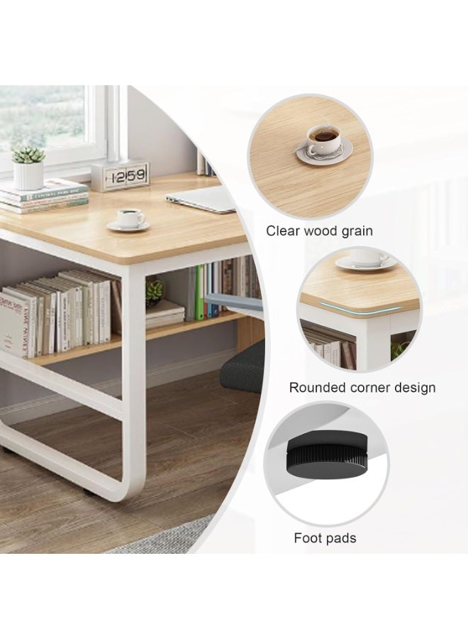 AIWANTO Modern Home Office Desk with 3 Large Drawers – Multifunctional Study & Laptop Table, Sturdy Bottom Shelf, 140x73.5x50cm, Stylish Workstation for Office & Home Use - Image 5