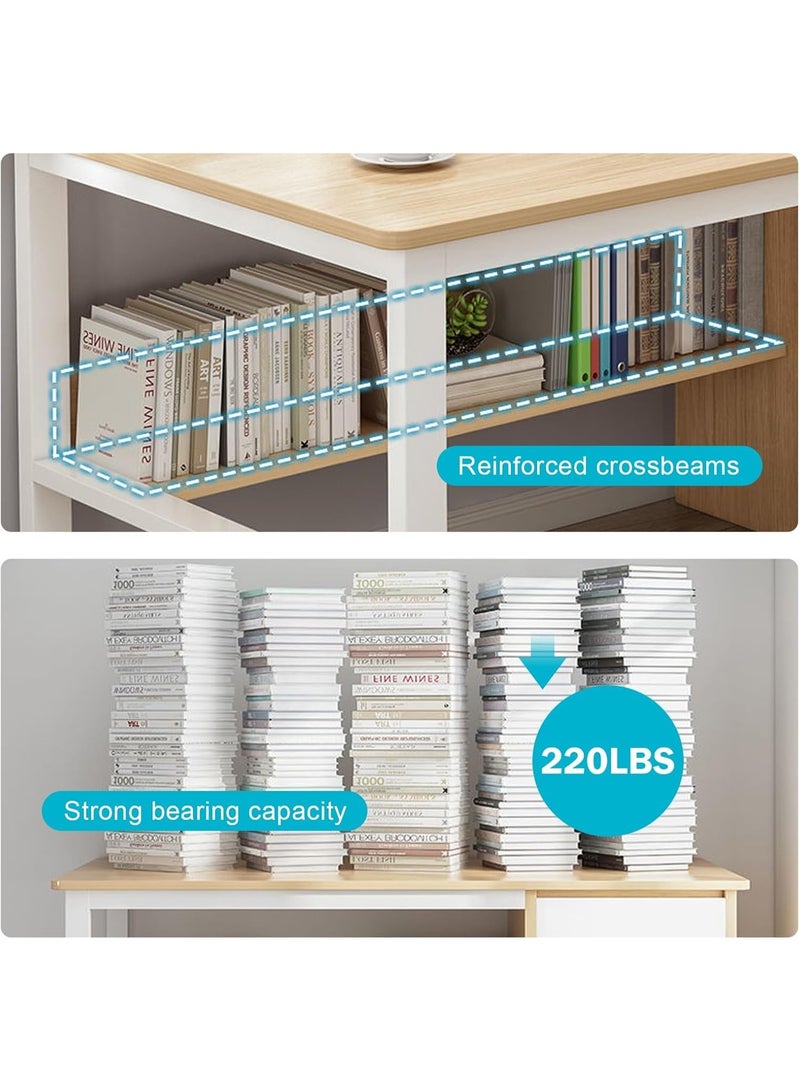 AIWANTO Modern Home Office Desk with 3 Large Drawers – Multifunctional Study & Laptop Table, Sturdy Bottom Shelf, 140x73.5x50cm, Stylish Workstation for Office & Home Use - Image 4