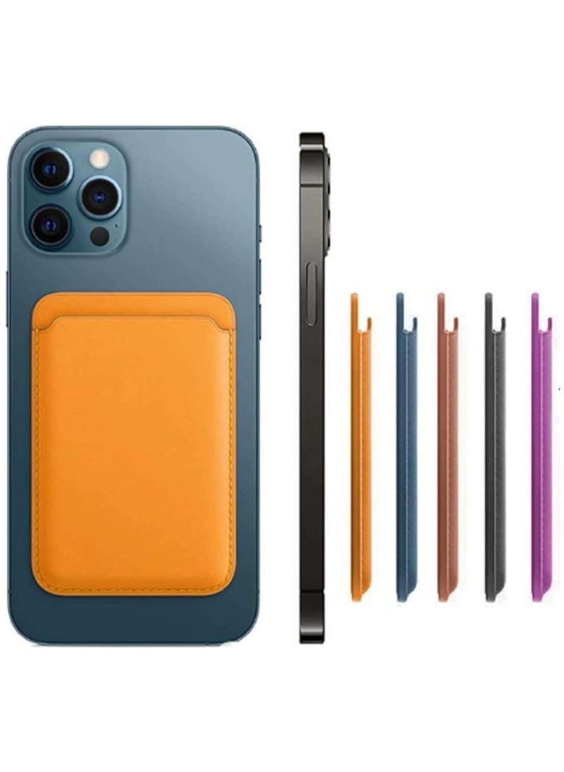 TIGER [2 Pack] Strong Magnetic Leather Card Holder Wallets Compatible with MagSafe for iPhone | Slim RFID-Blocking Magnetic Wallet Attachments | Secure Card Storage | Minimalist Design | Compatible with iPhone 14, 13, 12 Series MagSafe Phones - Image 3