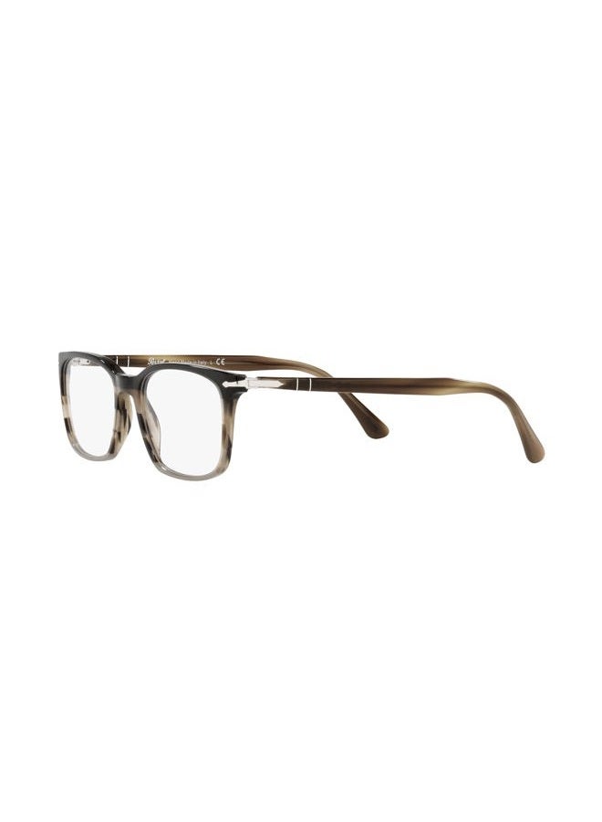 Persol PO3189V Rectangular Prescription Eyewear Frames, Striped Brown/Grey/Black/Demo Lens, 53 mm - Image 3