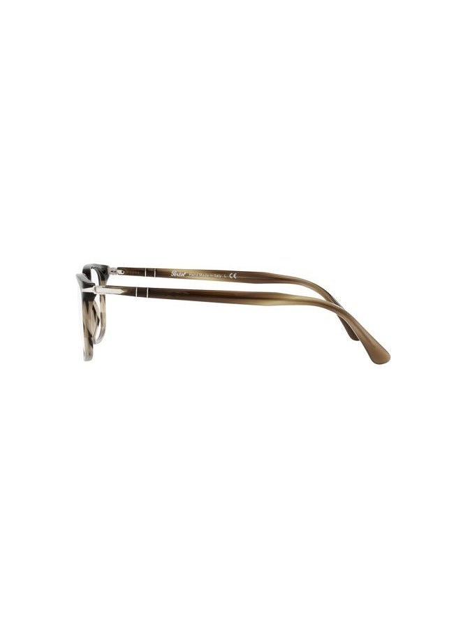 Persol PO3189V Rectangular Prescription Eyewear Frames, Striped Brown/Grey/Black/Demo Lens, 53 mm - Image 4