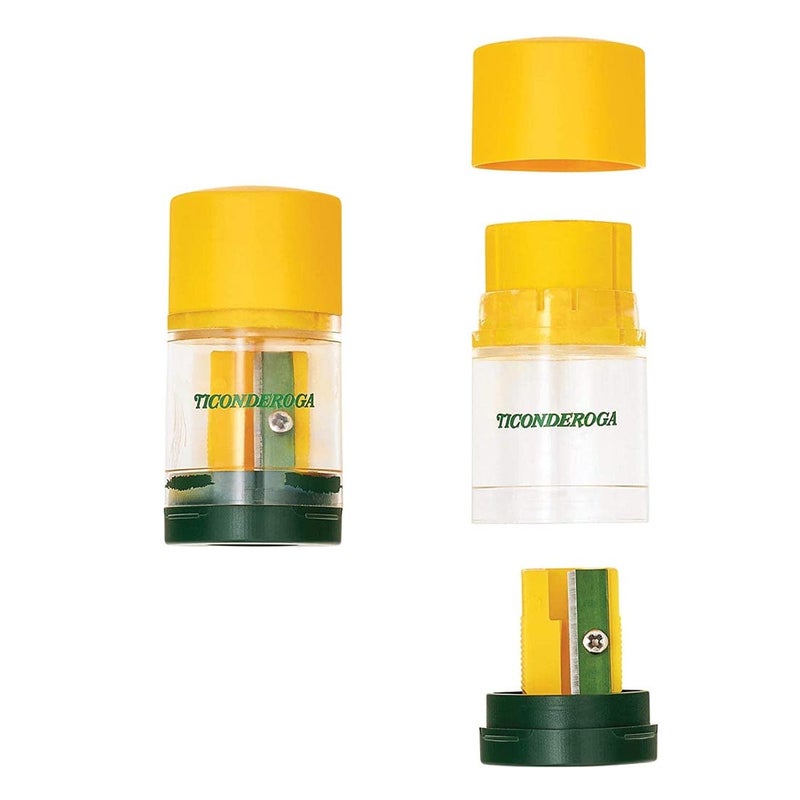 Ticonderoga Duo 2-in-1 Sharpener & Eraser, 2.125" x 1.125" x 1", Yellow/Green - Image 5