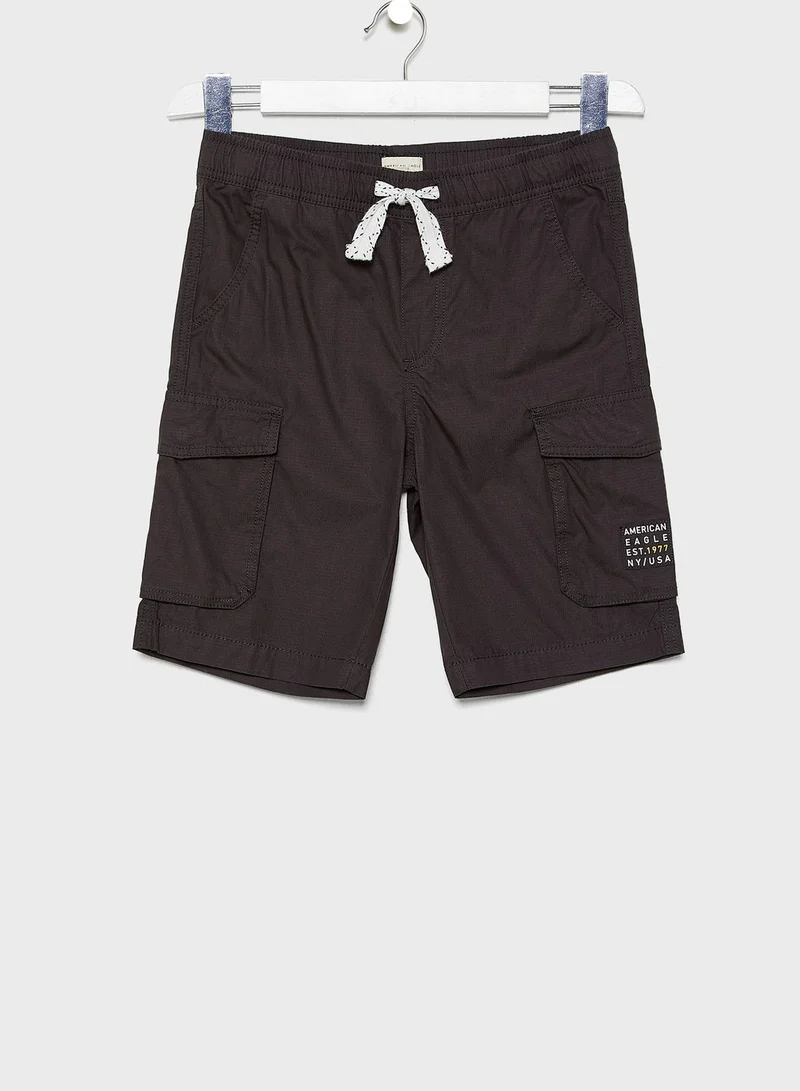 American Eagle Kids Tie Waist Cargo Shorts
