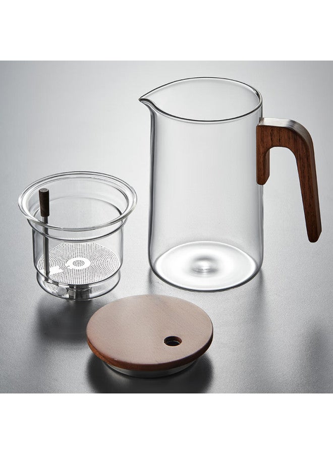 Yihutea Walnut Wood Elegant Tea Infuser Cup Office Tea Pot Household Glass Tea Pot - Image 3