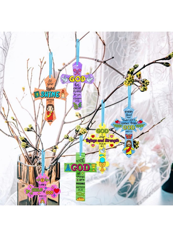 CY2SIDE 60Pcs Color Your Own Holy Week Cross Make Your Own Bible Cross Bookmark For Kids Magic Art Making Kit For Bible School Diy Christian Religious Sunday School Crafts For Kids Home Activities - Image 4