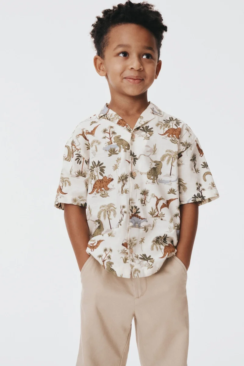 اتش اند ام قميص ريزورت منقوش