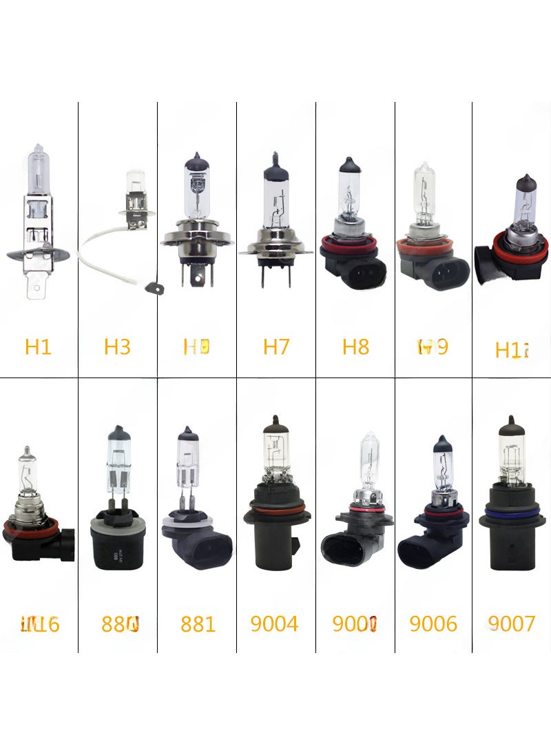 Generic 12V Warm White Halogen Headlight Bulbs H1 H3 H4 H7 H8 H11 9004 H3-55W 