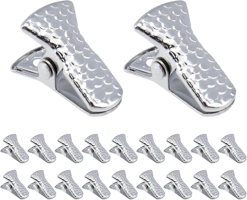Chinflly Mini Alligator Grip,Leopard Clips Alligator Clamps for Sweater Cardigan Eyeglass Glasses Holders Lanyards Jewelry,Silver - Image 1