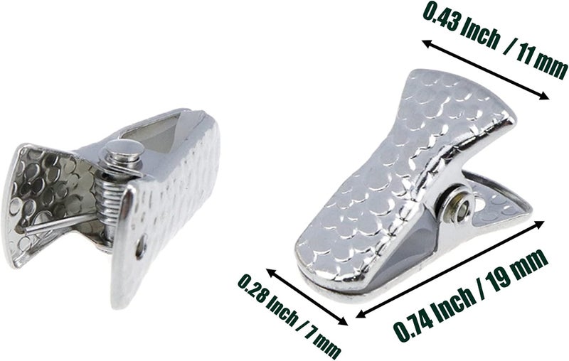 Chinflly Mini Alligator Grip,Leopard Clips Alligator Clamps for Sweater Cardigan Eyeglass Glasses Holders Lanyards Jewelry,Silver - Image 2
