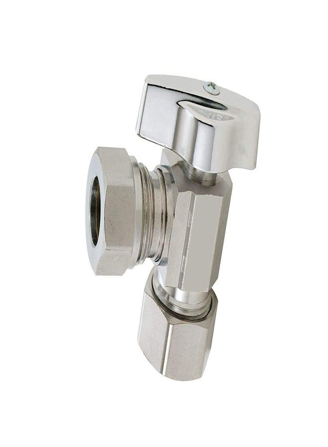 EZ-FLUID صمام إيقاف زاوية EZ-Fluid بقطر اسمي 1/2 بوصة (قطر خارجي 5/8 بوصة) × 7/16 بوصة أو 1/2 بوصة FIP (وصلة انزلاقية) صمام إيقاف كروي كروي بقطر ربع دورة من الكروم والنحاس، صمام إيقاف الماء LF، جسم مربع (عبوة واحدة) - Image 1