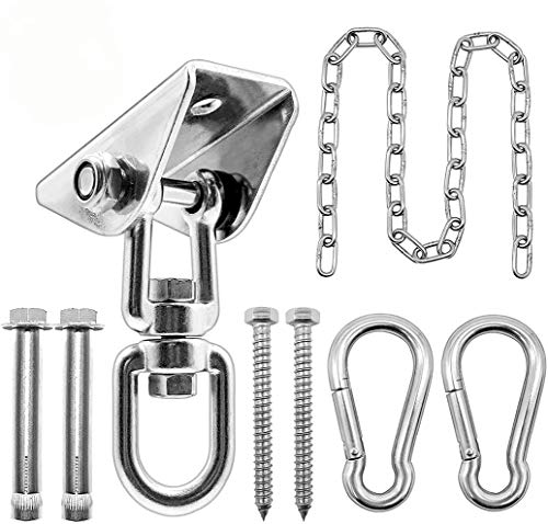 Gelury Hammock Hanging Kit with Swing Chain 39inch, 1000lbs Capacity Hanging Hooks Heavy Duty 360° Swivel for Yoga, Chair, Tree, Indoor & Outdoor Gym - Image 1