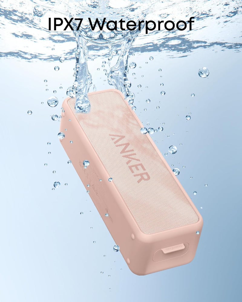 أنكر مكبر صوت بلوتوث محمول Anker Soundcore 2 مع صوت ستيريو 12 واط، BassUp، مقاوم للماء IPX7، وقت تشغيل 24 ساعة، إقران ستيريو لاسلكي، مكبر صوت للمنزل، الهواء الطلق، السفر - Image 2