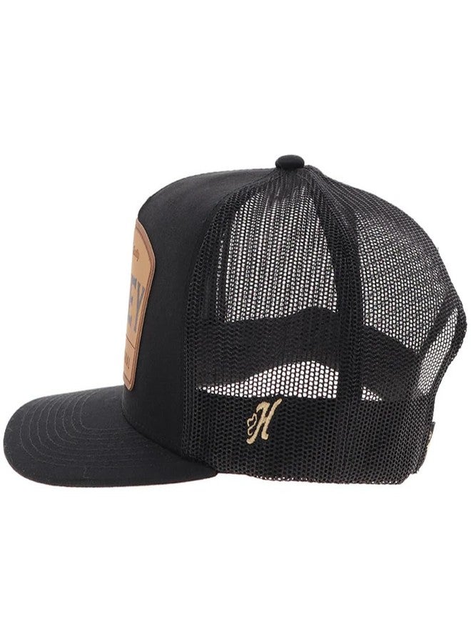 HOOEY Men's Trip Adjustable Snapback Trucker Mesh Back Hat (Black/Brown) - Image 5